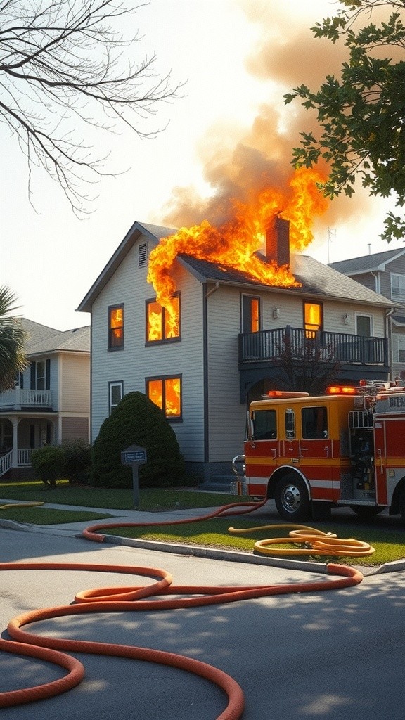 Firefighter Rescues Cat from Burning House