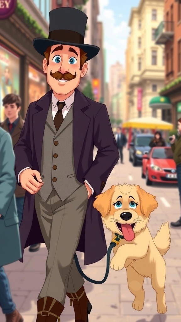 A Dog's Guiding Paw: A Blind Man's Journey Through the City