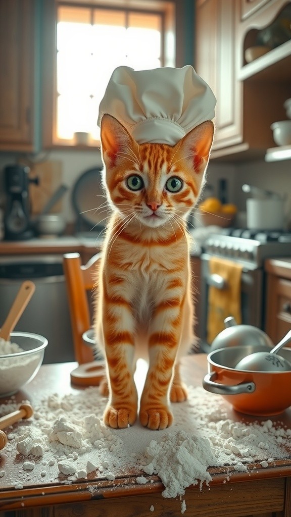 Culinary Cat-astrophe: Flames and Feline Friends
