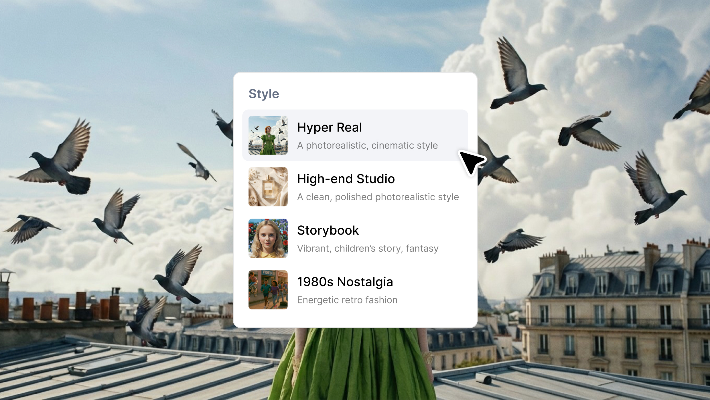 Hypernatural editor Design tab interface showing style customization options