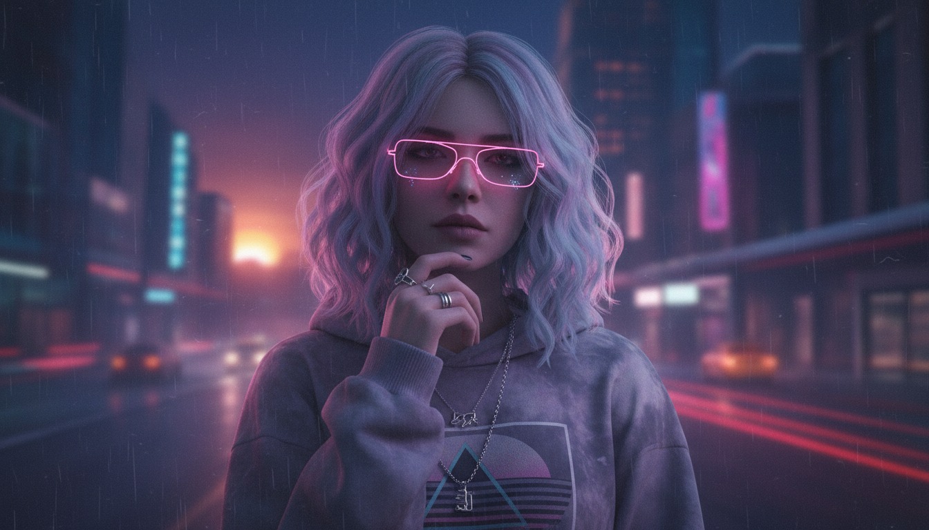 Aesthetic lofi style portrait