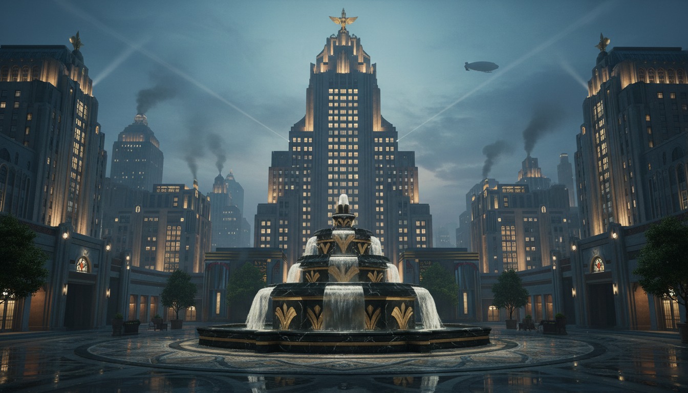 Art Deco inspired like The Great Gatsby style landscape