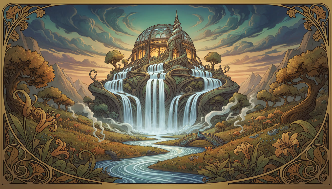 Art Nouveau style landscape
