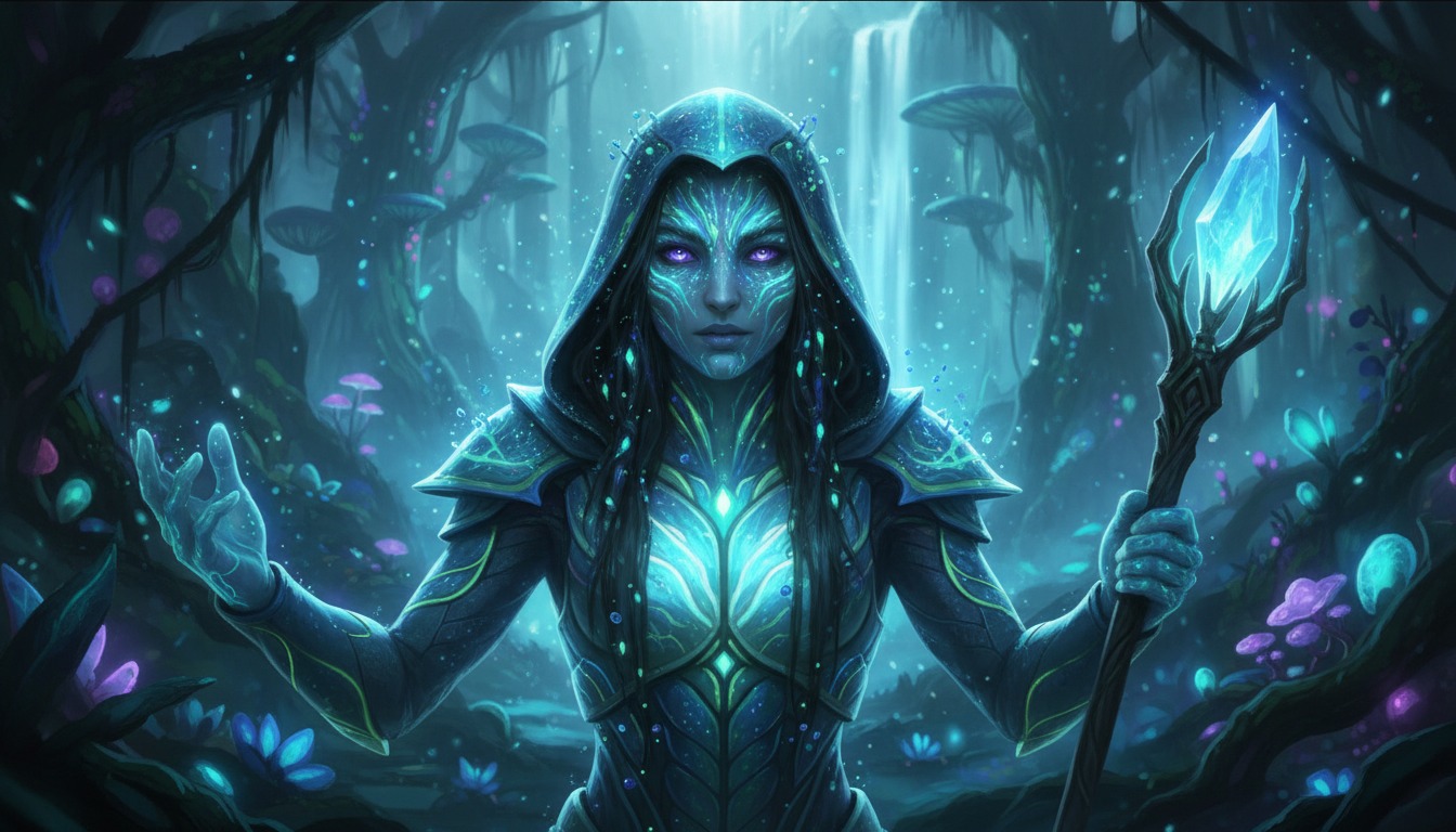 Bioluminescence style portrait