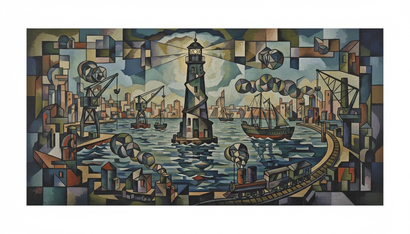Cubism style landscape