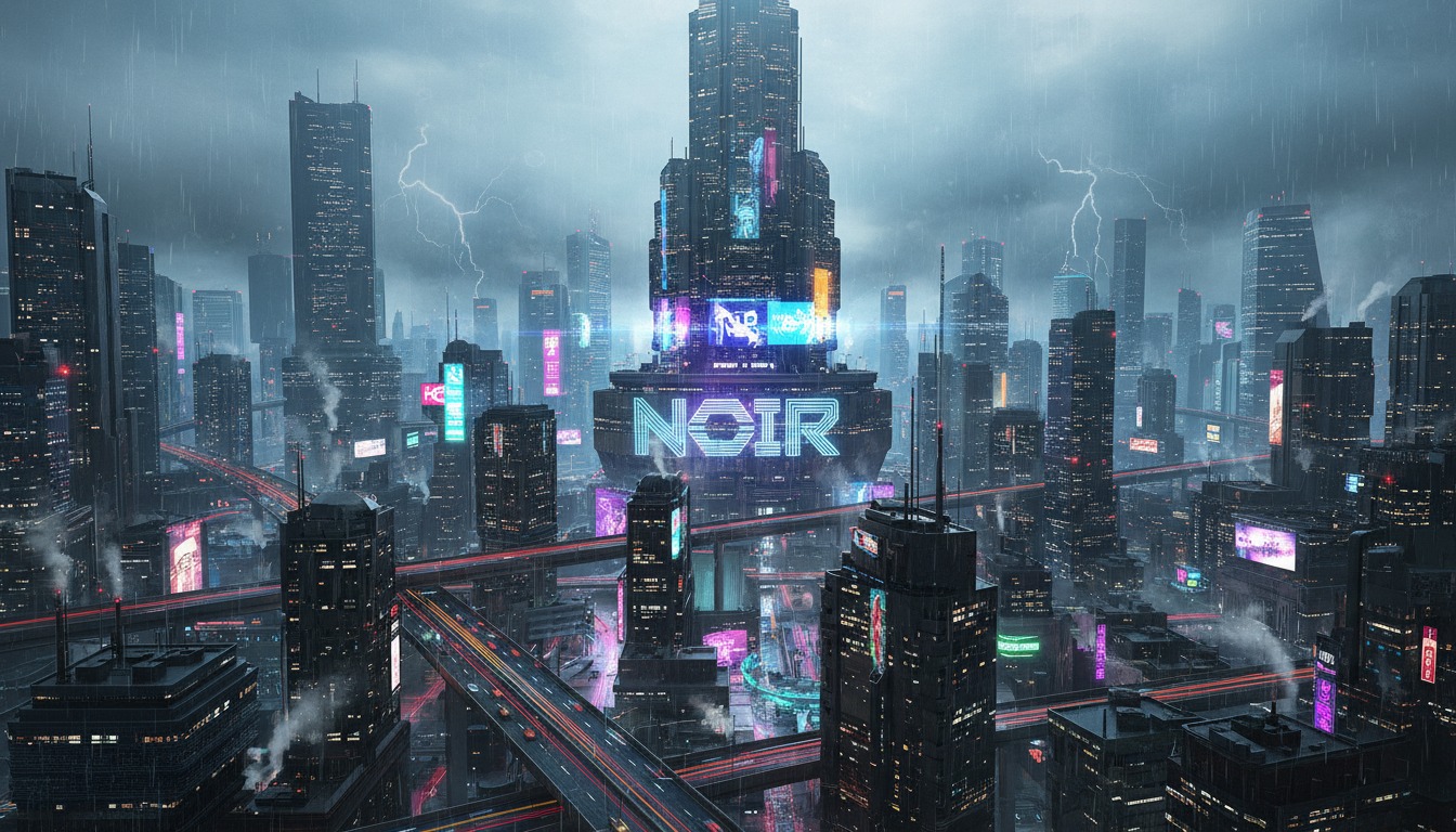 Cyberpunk environment showcasing neon-lit urban aesthetic
