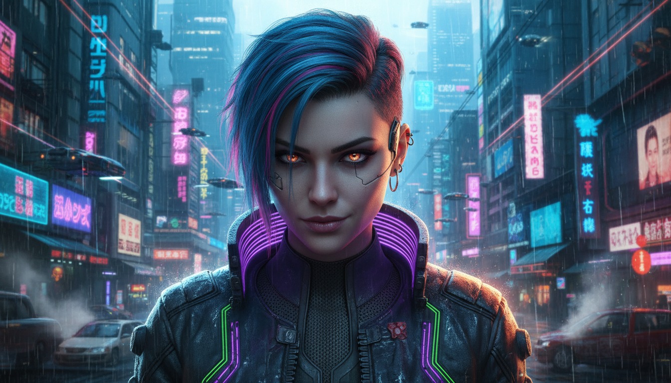 Cyberpunk style portrait