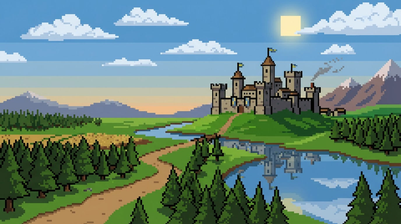 8-bit Retro style environment landscape