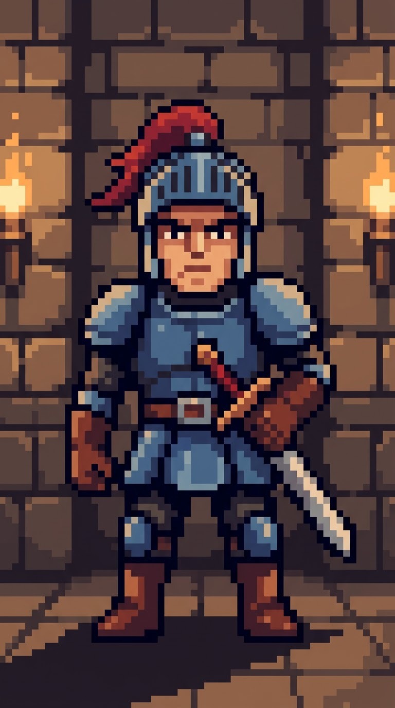 8-bit Retro style environment portrait