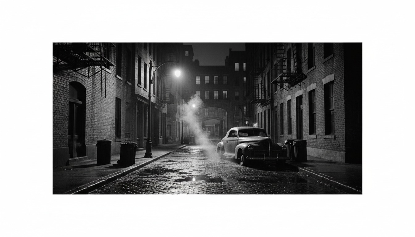 Film noir Hollywood style landscape