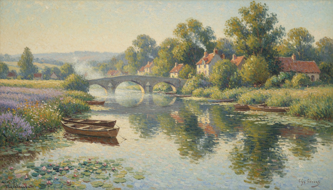 French Impressionist painting inspired style landscape