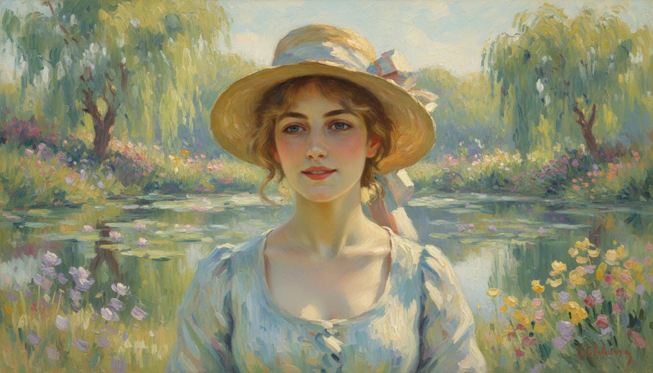 French Impressionist painting inspired style portrait