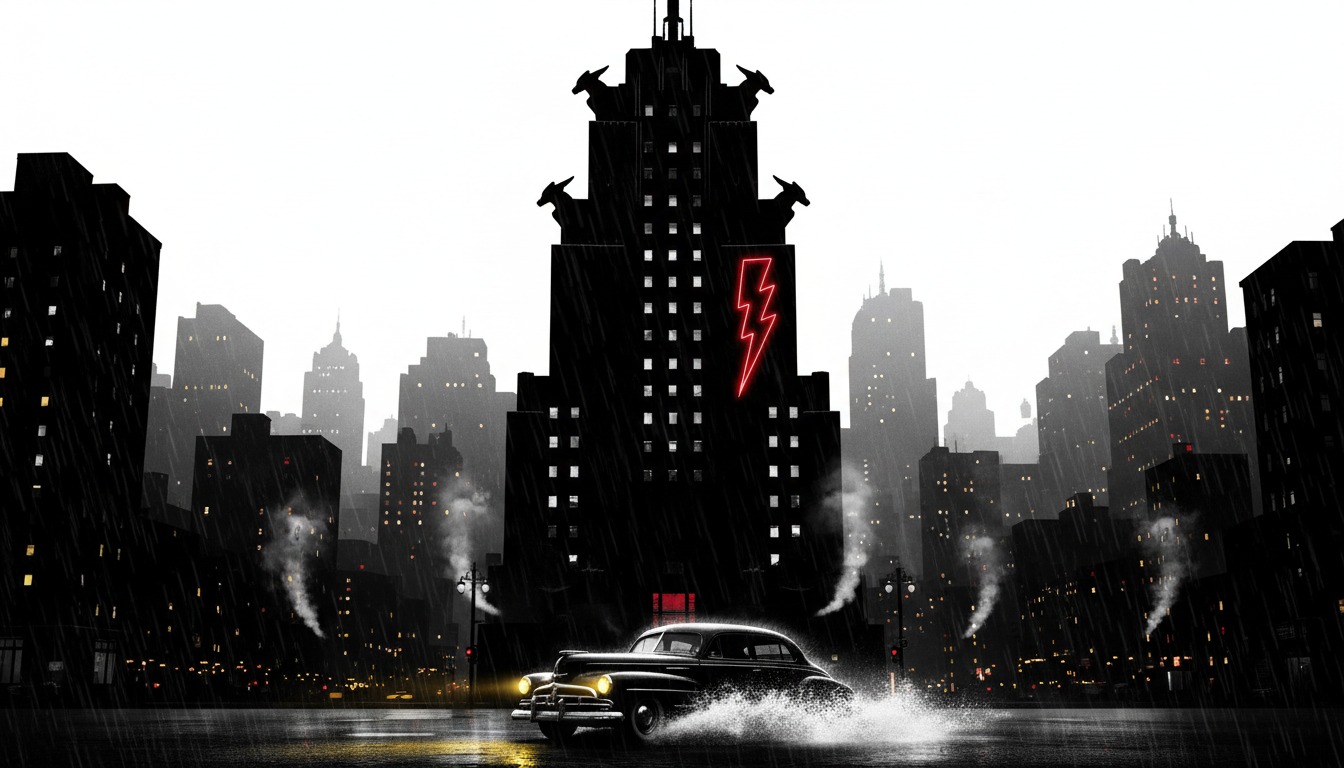 High contrast Sin City style landscape