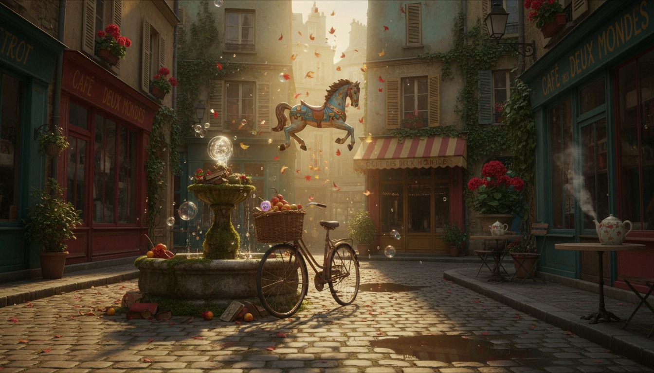 Magical Realism like Amélie style landscape