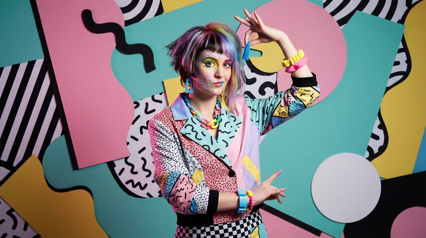 Memphis Design Movement style portrait