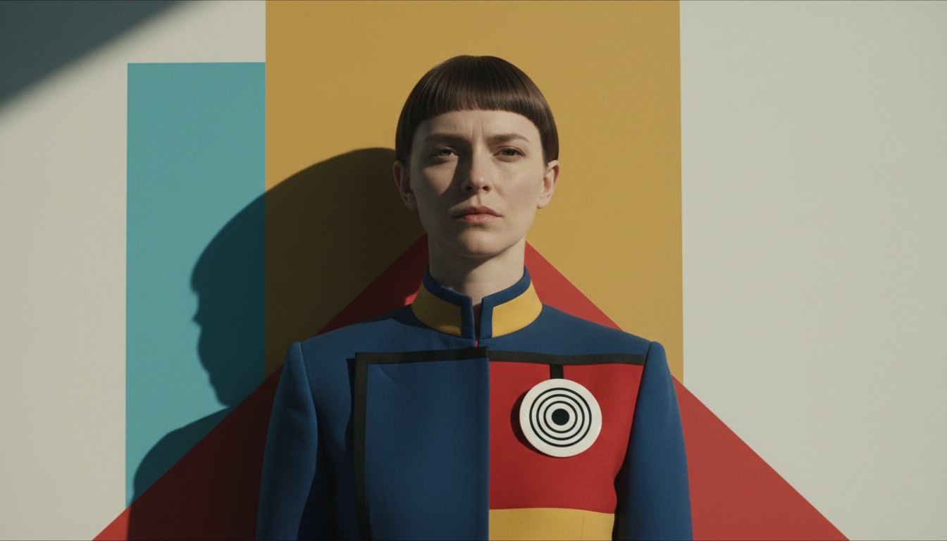 Minimalist Bauhaus style portrait