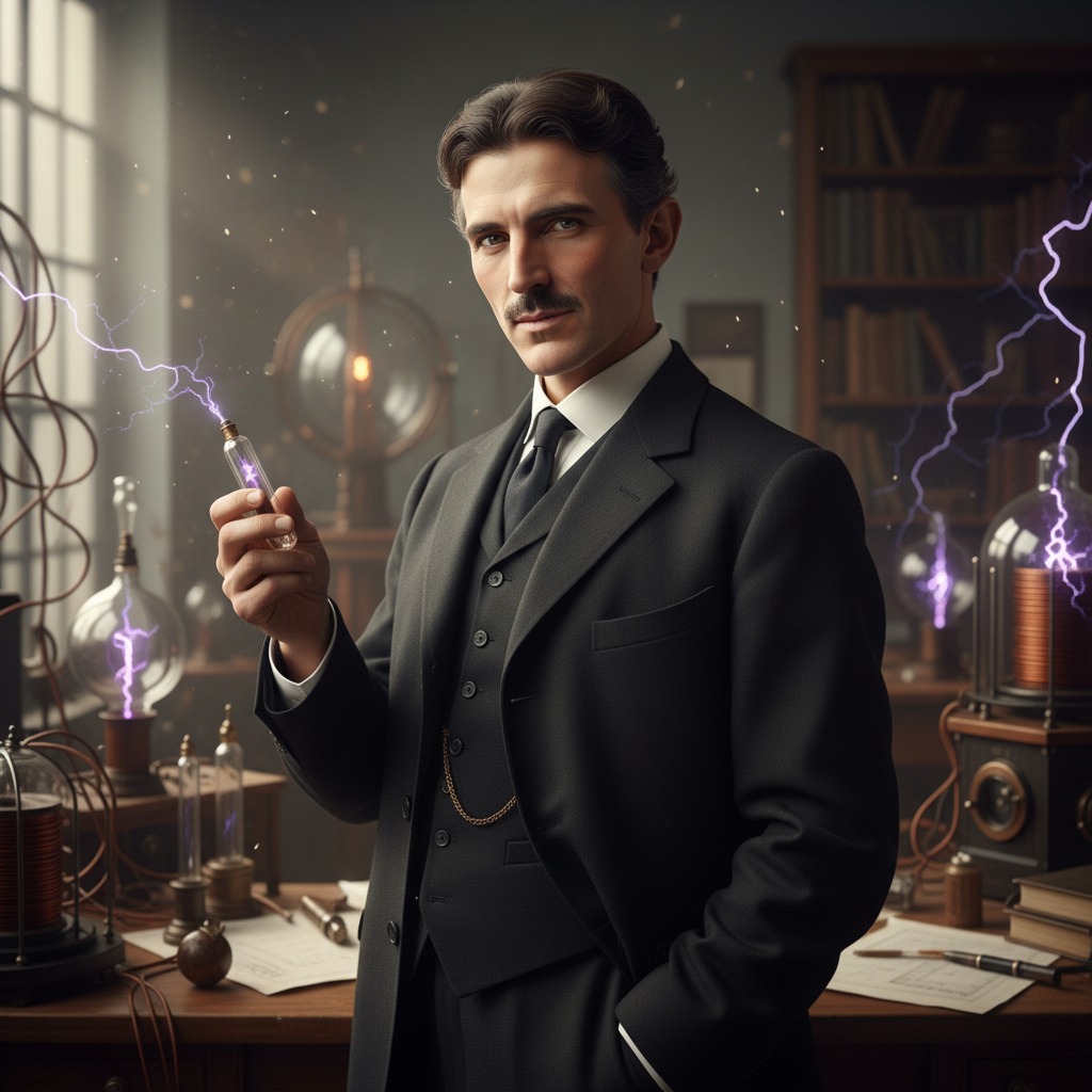 Nikola Tesla character hero