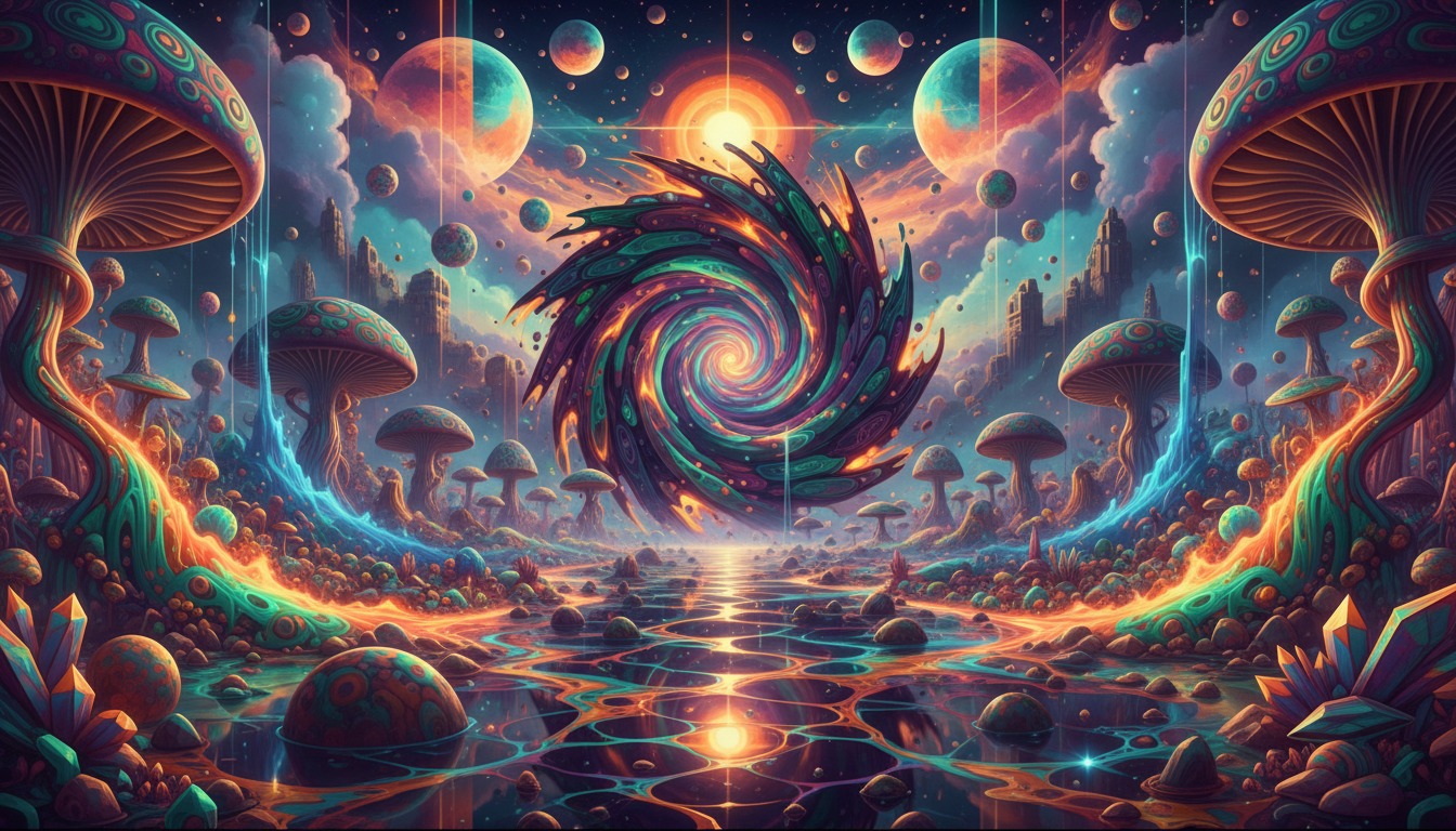Psychedelic style landscape