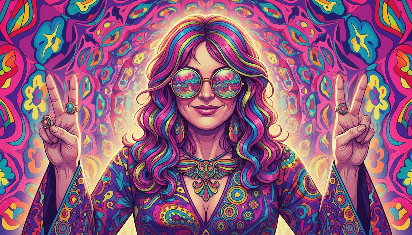 Psychedelic Rock Concert Posters style portrait