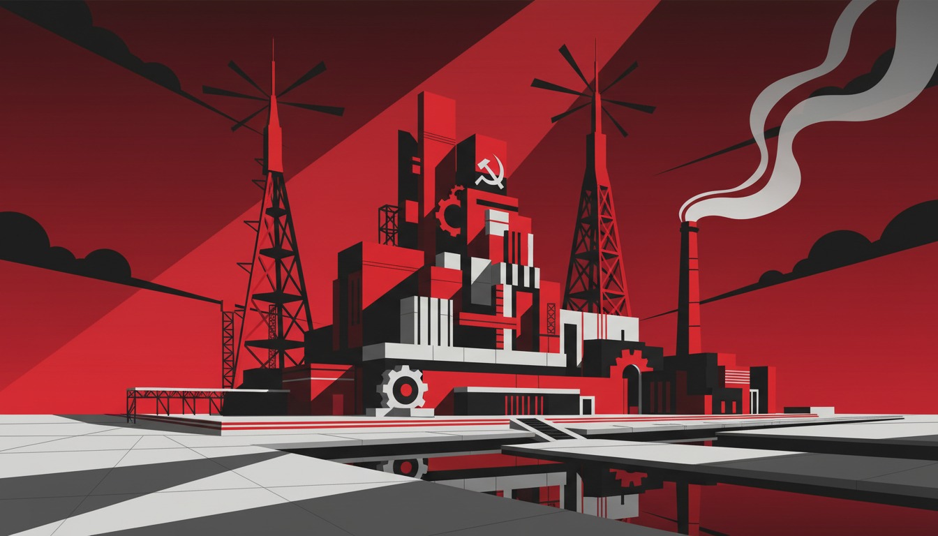 Russian Constructivism design style landscape