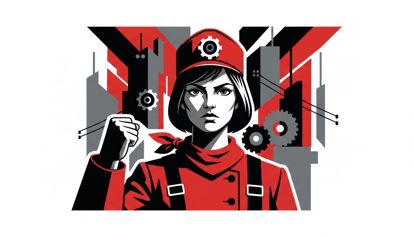 Russian Constructivism design style portrait