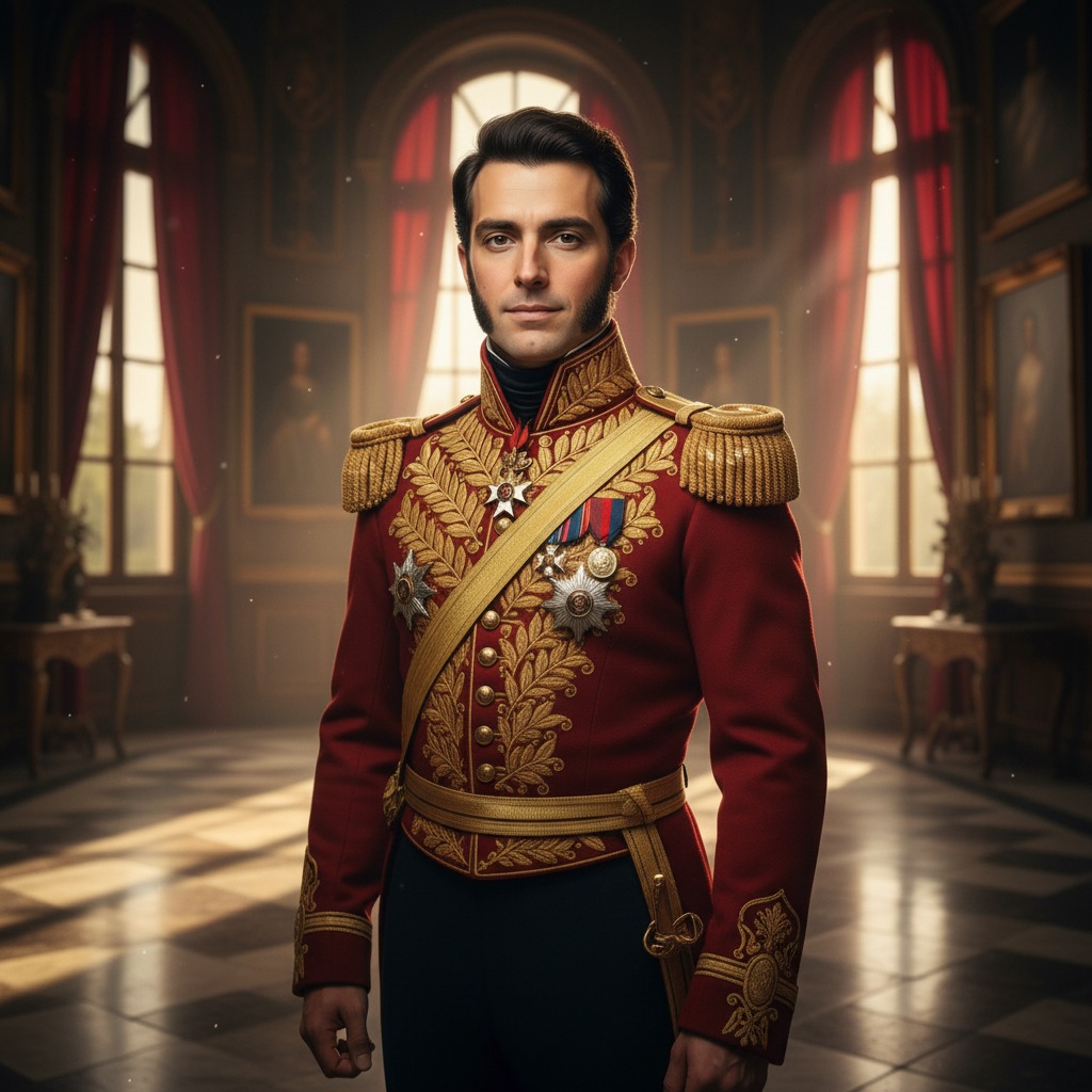 Simón Bolívar action shot