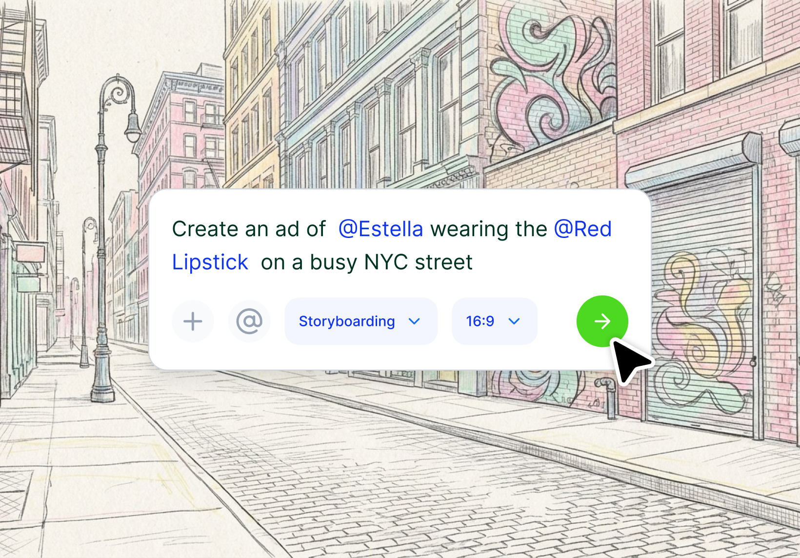 Your idea — paste a prompt and generate initial video