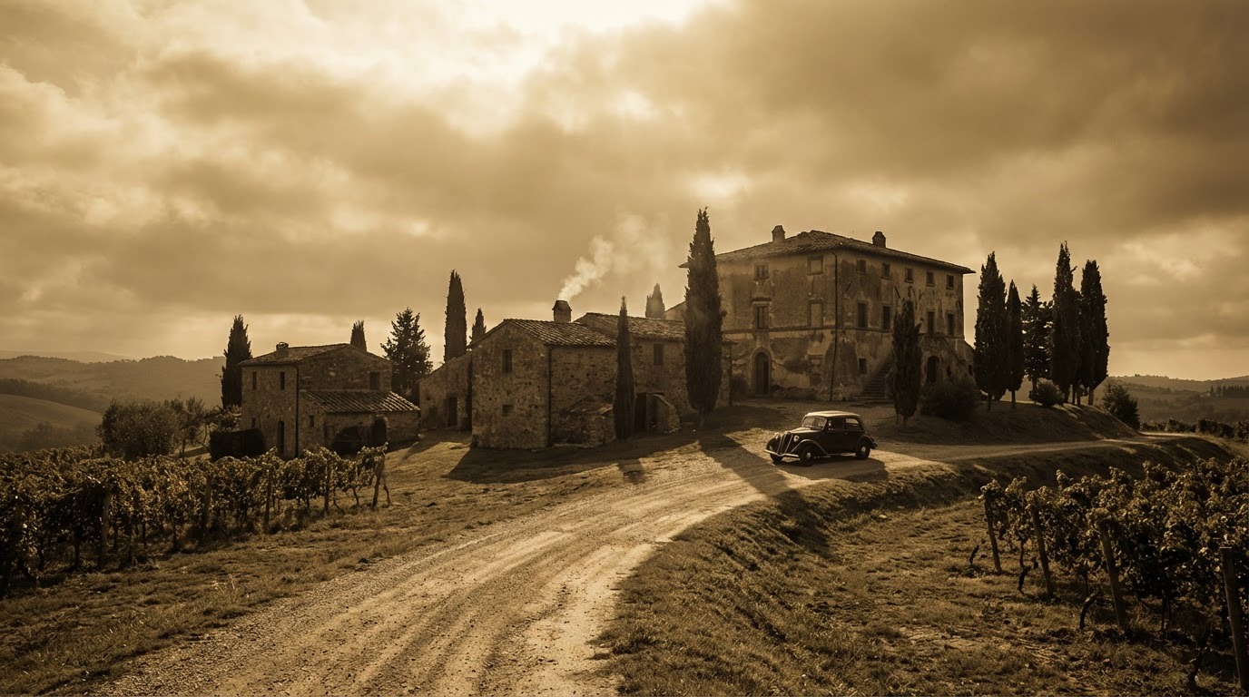 The Godfather's sepia tones style landscape