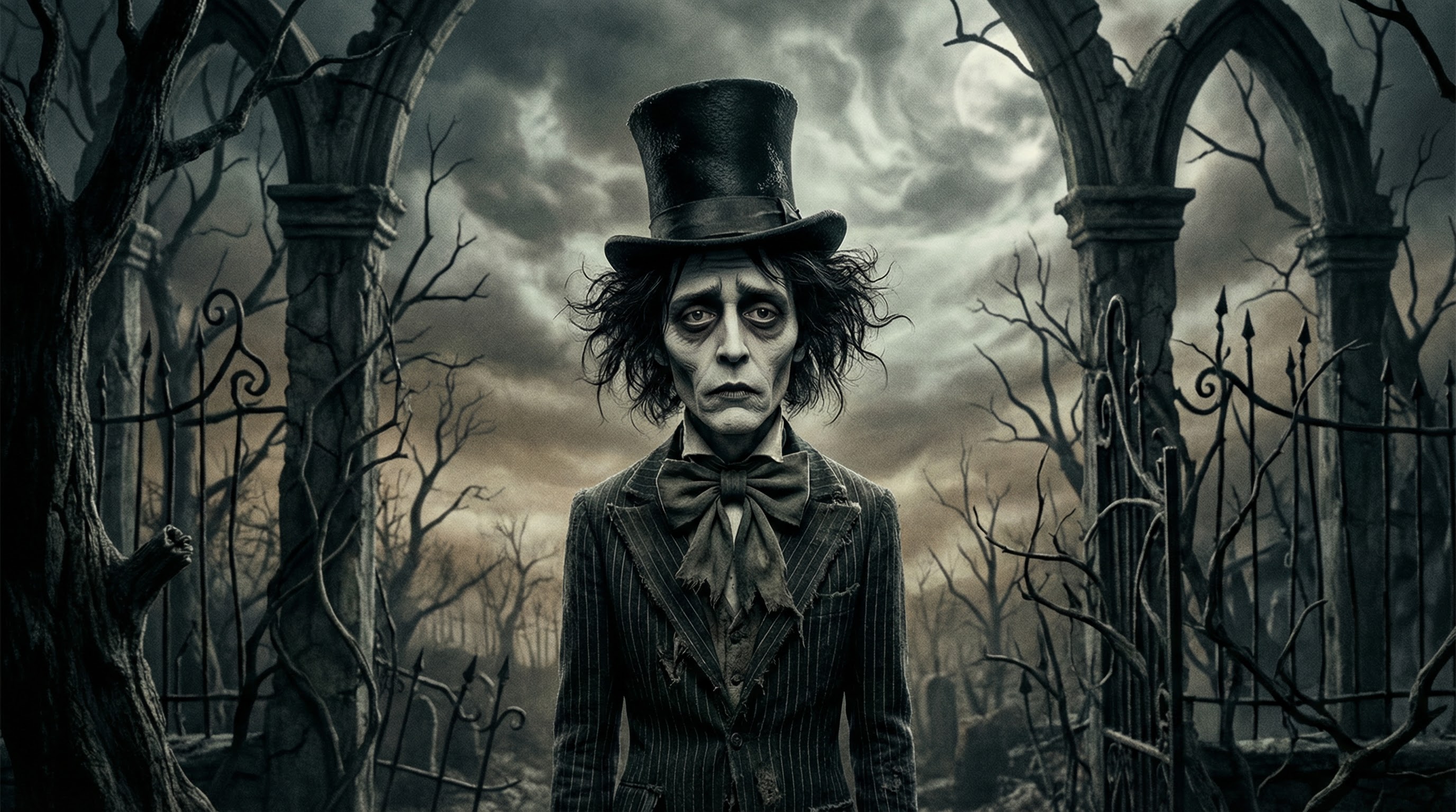 Tim Burton Gothic style portrait
