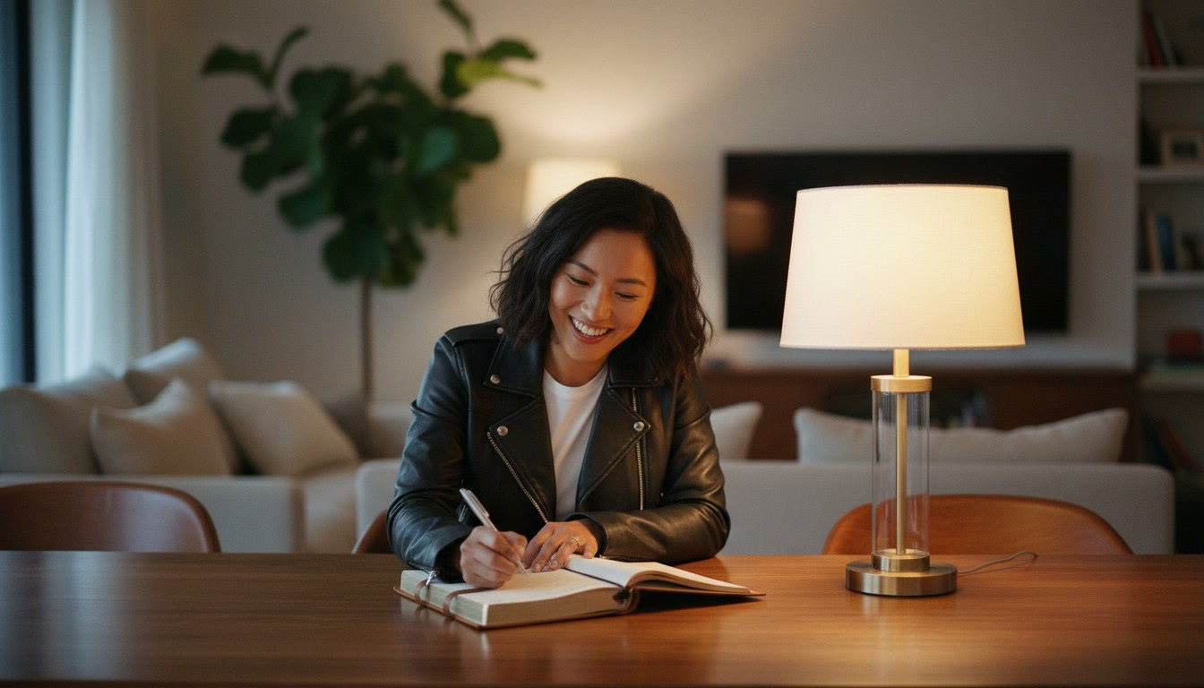 Writer's desk with manuscript and creative workspace