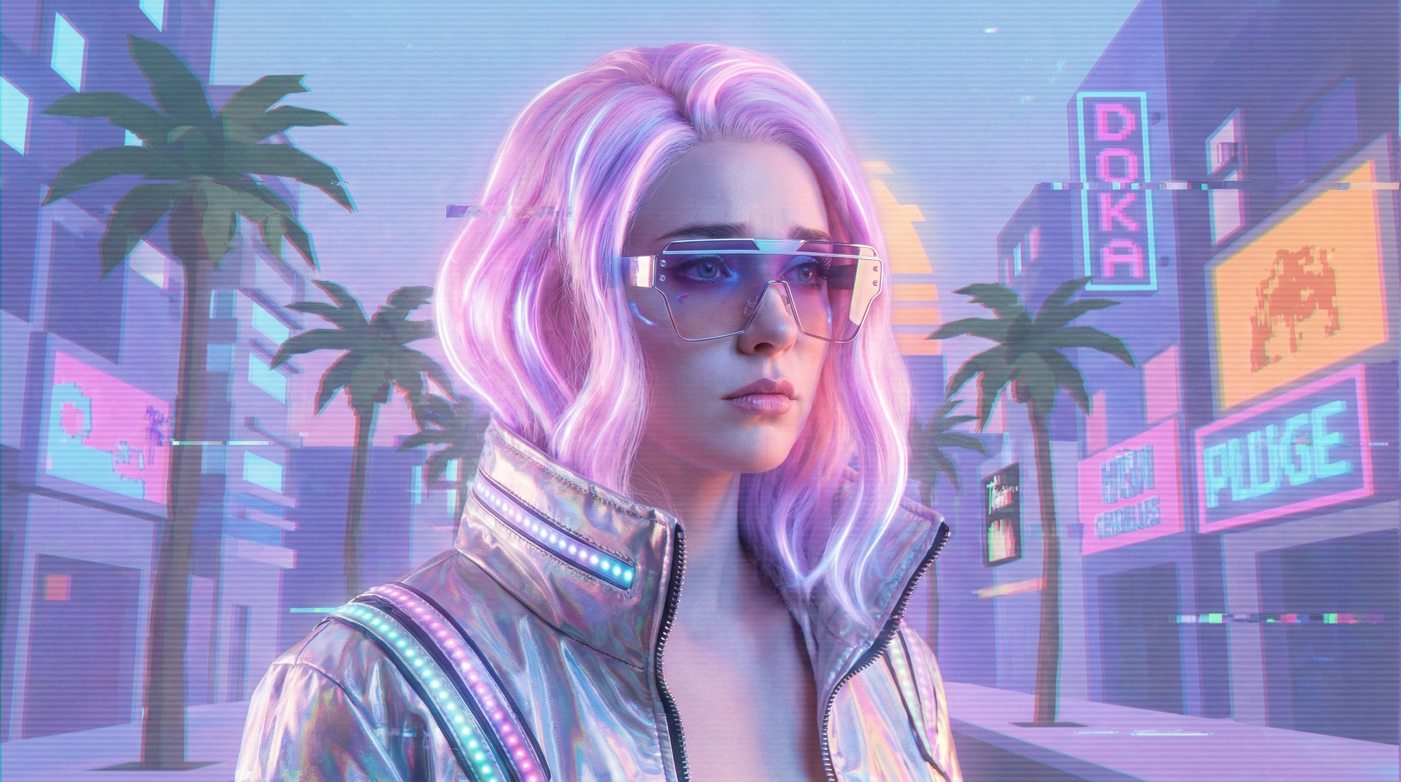 Vaporwave style portrait