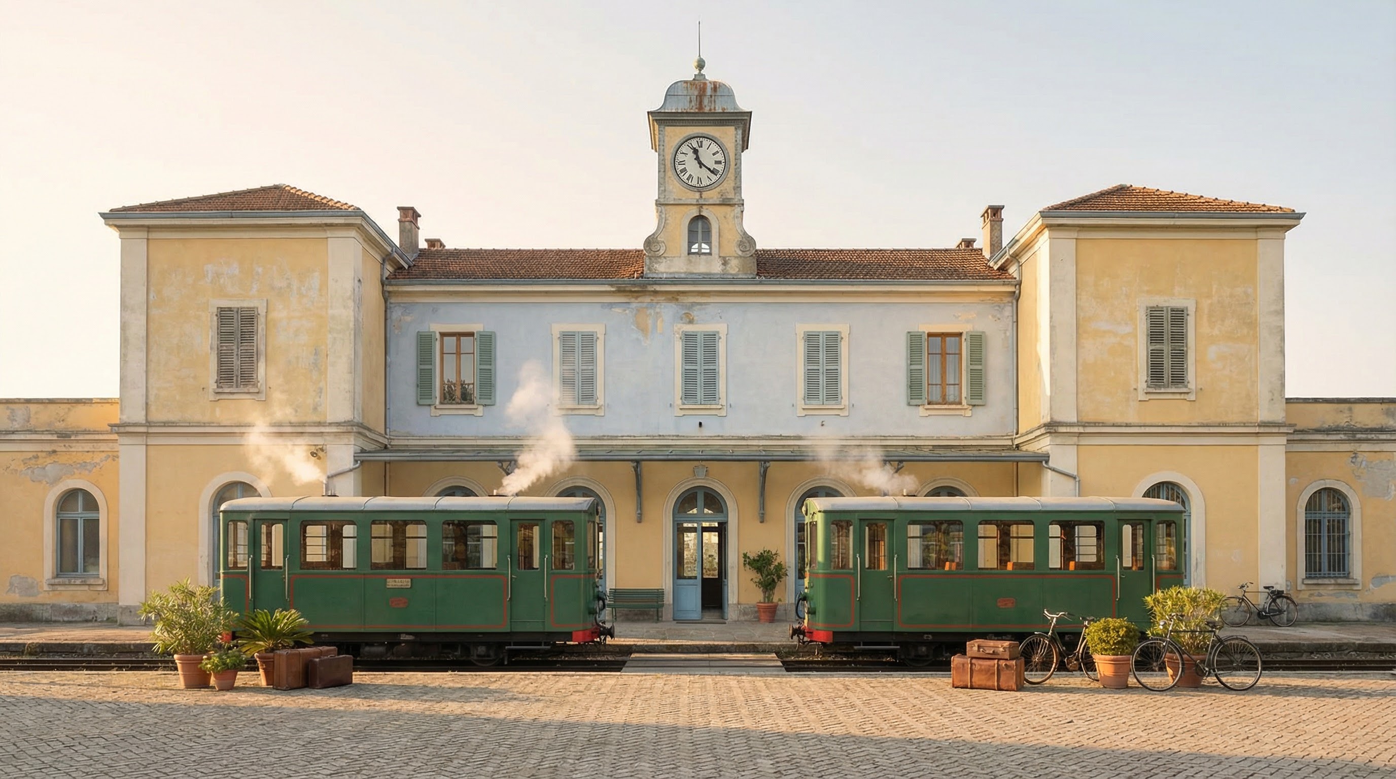 Wes Anderson style environment landscape