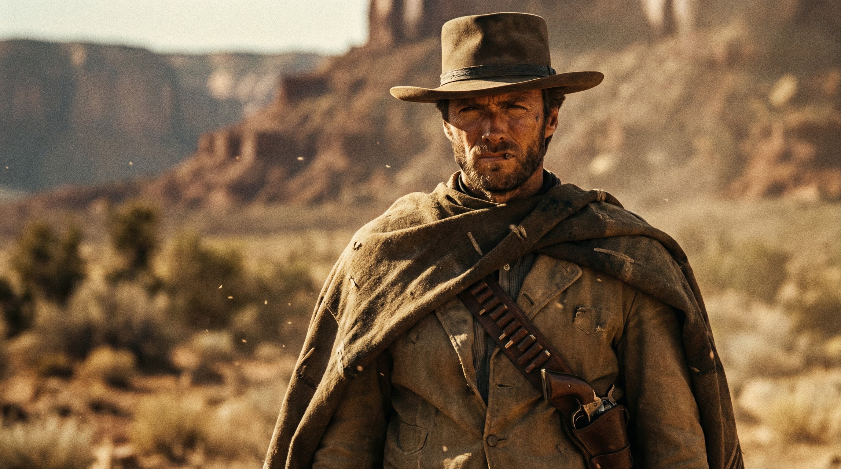 Western style like The Good The Bad and The Ugly portrait