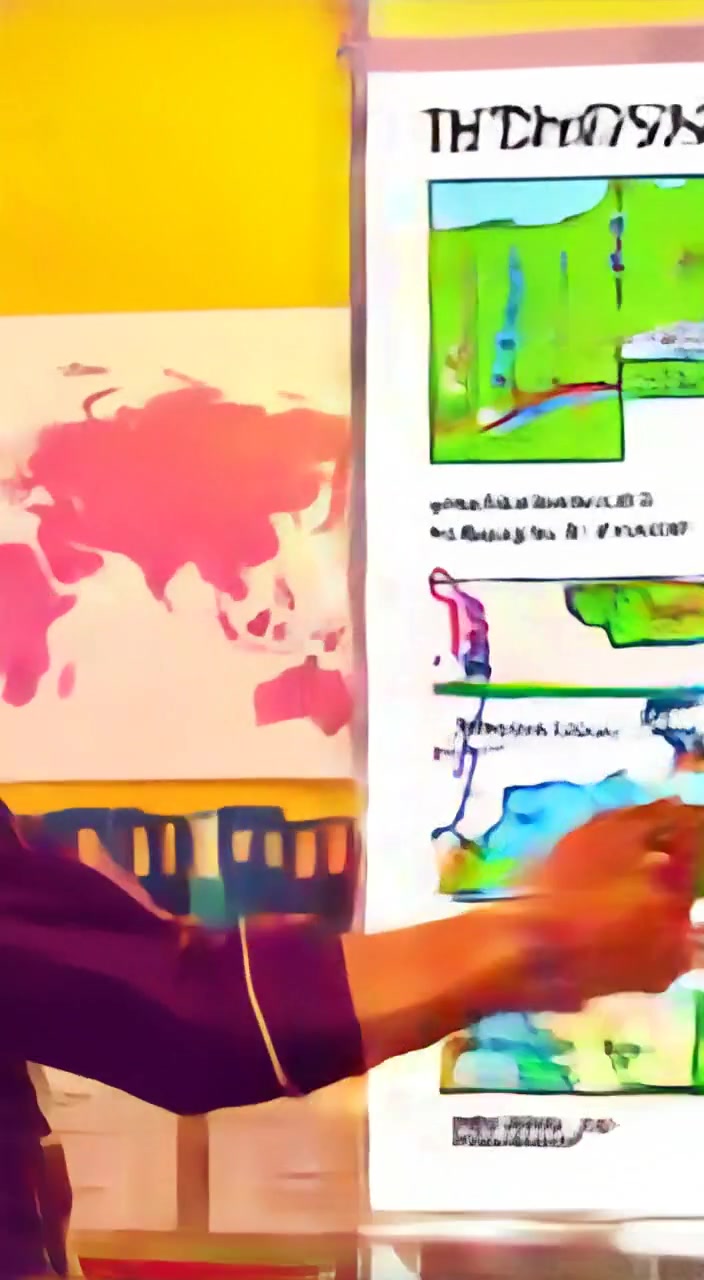 The man studies the map intently, tracing paths with his finger, while sunlight filters through the office window.