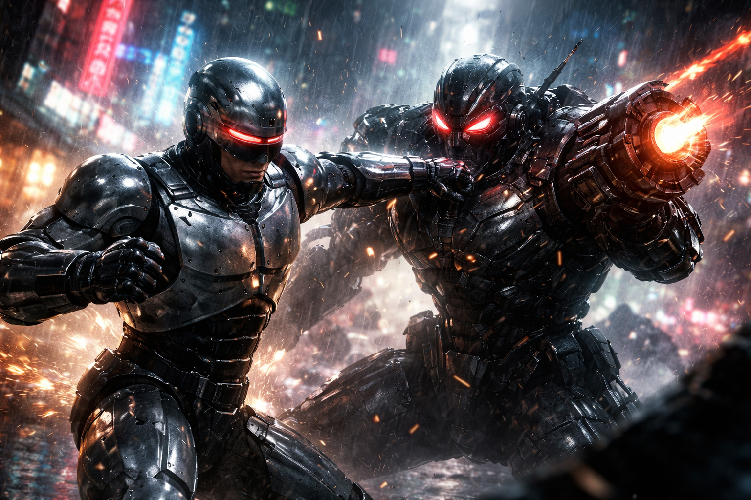 Storm Battle: RoboCop vs. Ghost Villain