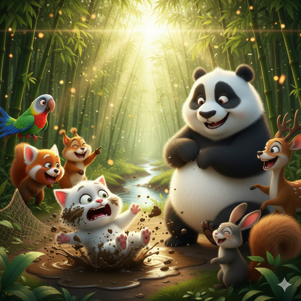 म्याऊँ और पेंगु की मजेदार घटना