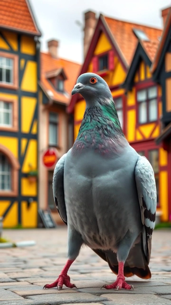 A Big Pigeon in a Village