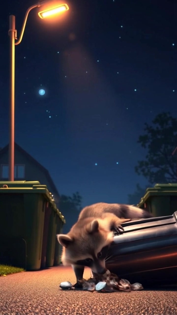 Midnight Bandits: The Raccoon Scavengers