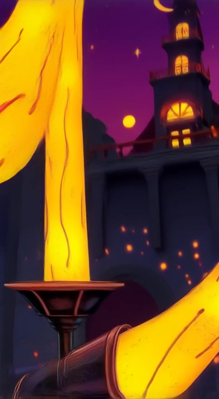 Glowing lights pulse rhythmically, gently illuminating the surrounding objects in a soft, warm glow.