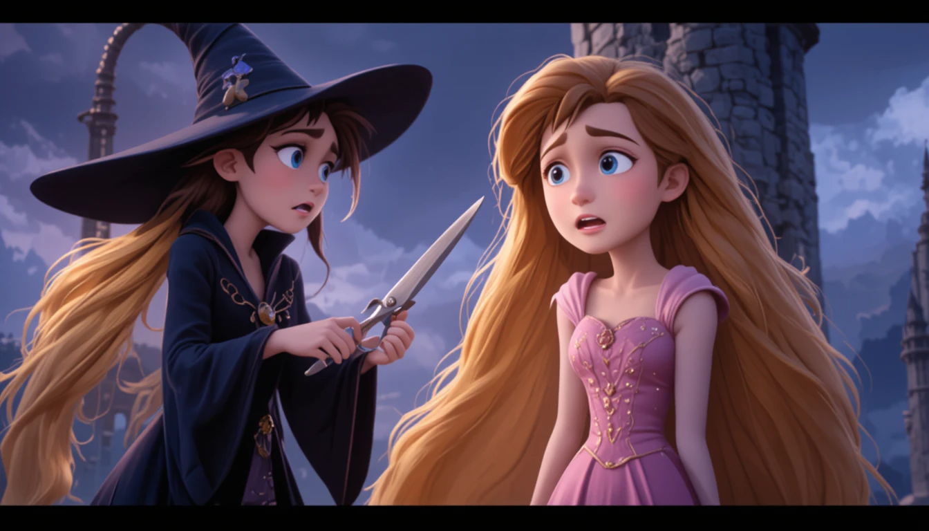The Sorceress's Revenge: Rapunzel's Hair Falls