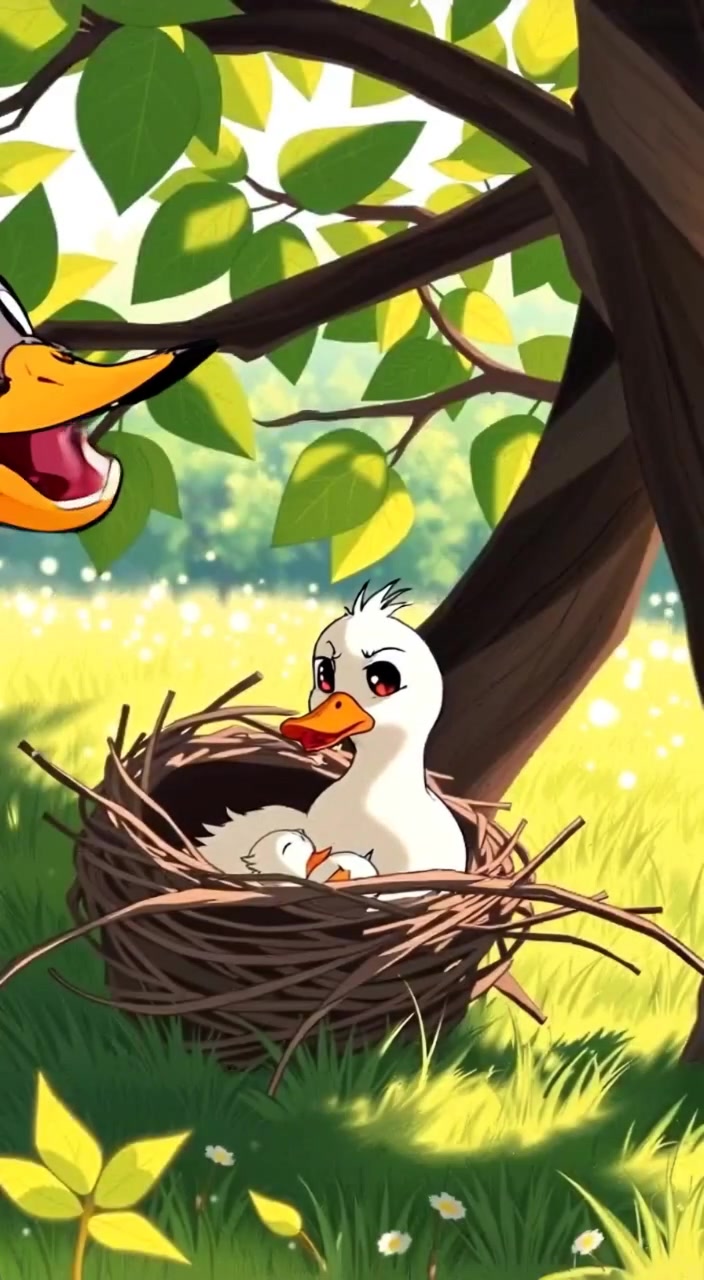 Joyful Duckling Hatches and Embraces Its Parents
