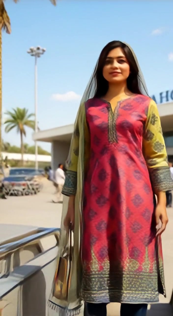 Russian Girl in Pakistani Dress at Badshahi Masjid