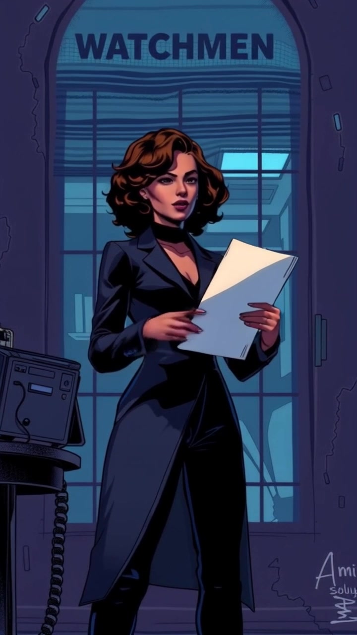 Subject: You standing confidently in an office, holding a document and looking focused. Subject movement: You shift slightly to one side, gesturing with the document as if presenting an idea. Scene: A modern office setting with sleek furniture and large windows revealing a city skyline. Style: Bright, natural lighting accentuating the professionalism of the space. Motion: The camera performs a smooth push-in, capturing your confident demeanor and the details of the document, while panning subtly to showcase the office environment.