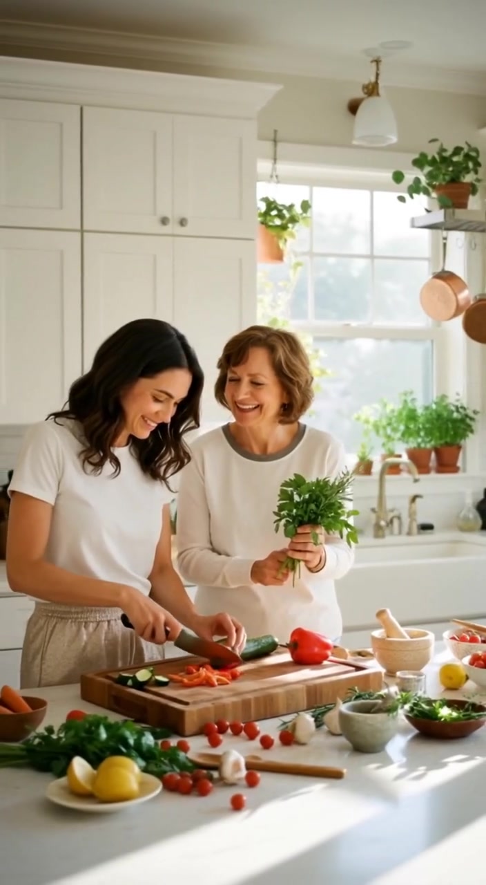 Cooking Together: A Realistic Kitchen Moment with My Mom