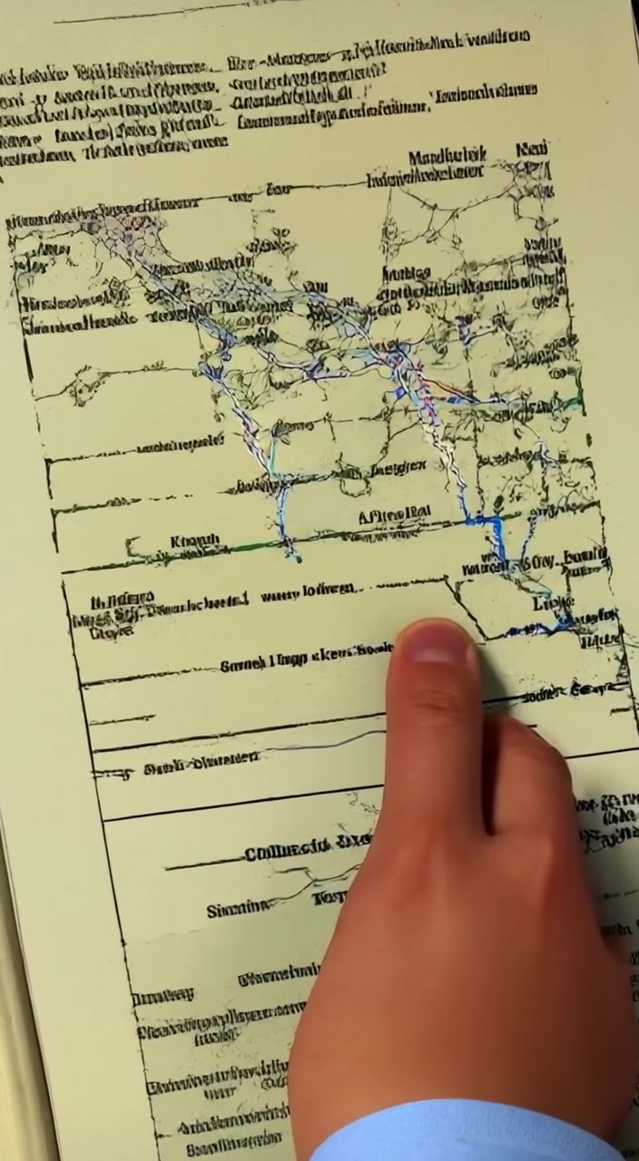 A hand gently scrolls through Google Maps beside an ancient scroll, revealing constellations under a soft, warm light.