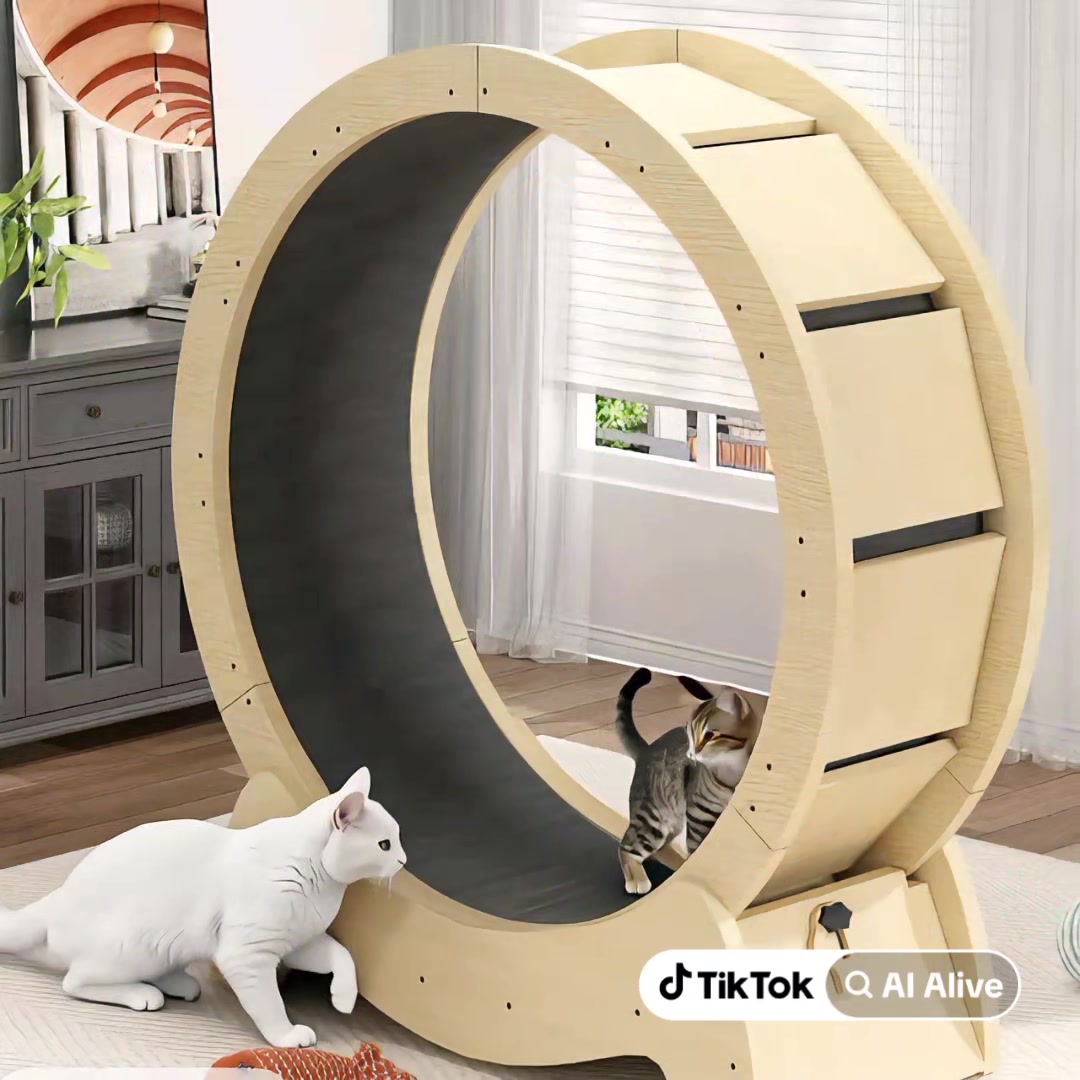 Make the Cat Run in the Exercising Wheel!