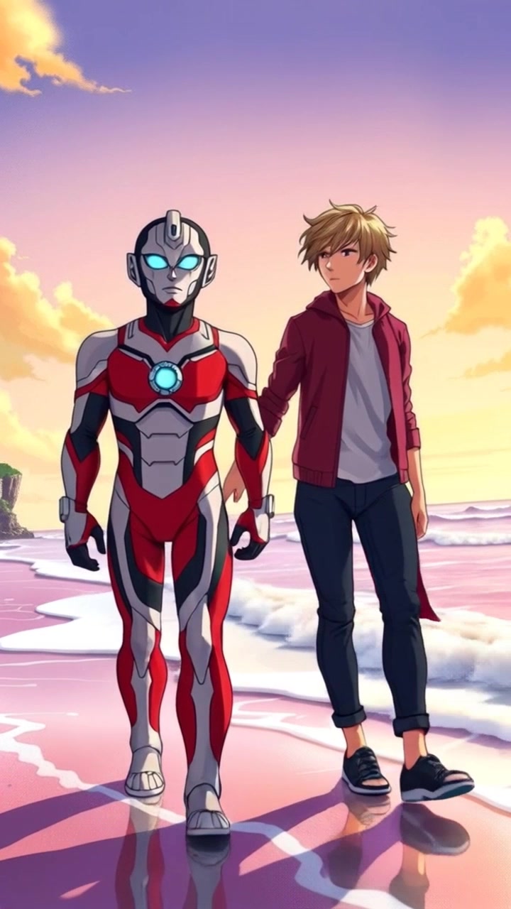 Ultraman dan Batman di Pantai Kuta