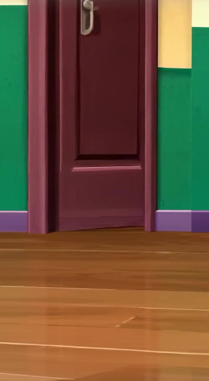 The student glances toward the door, furrowing their brow as a distant voice echoes through the classroom.