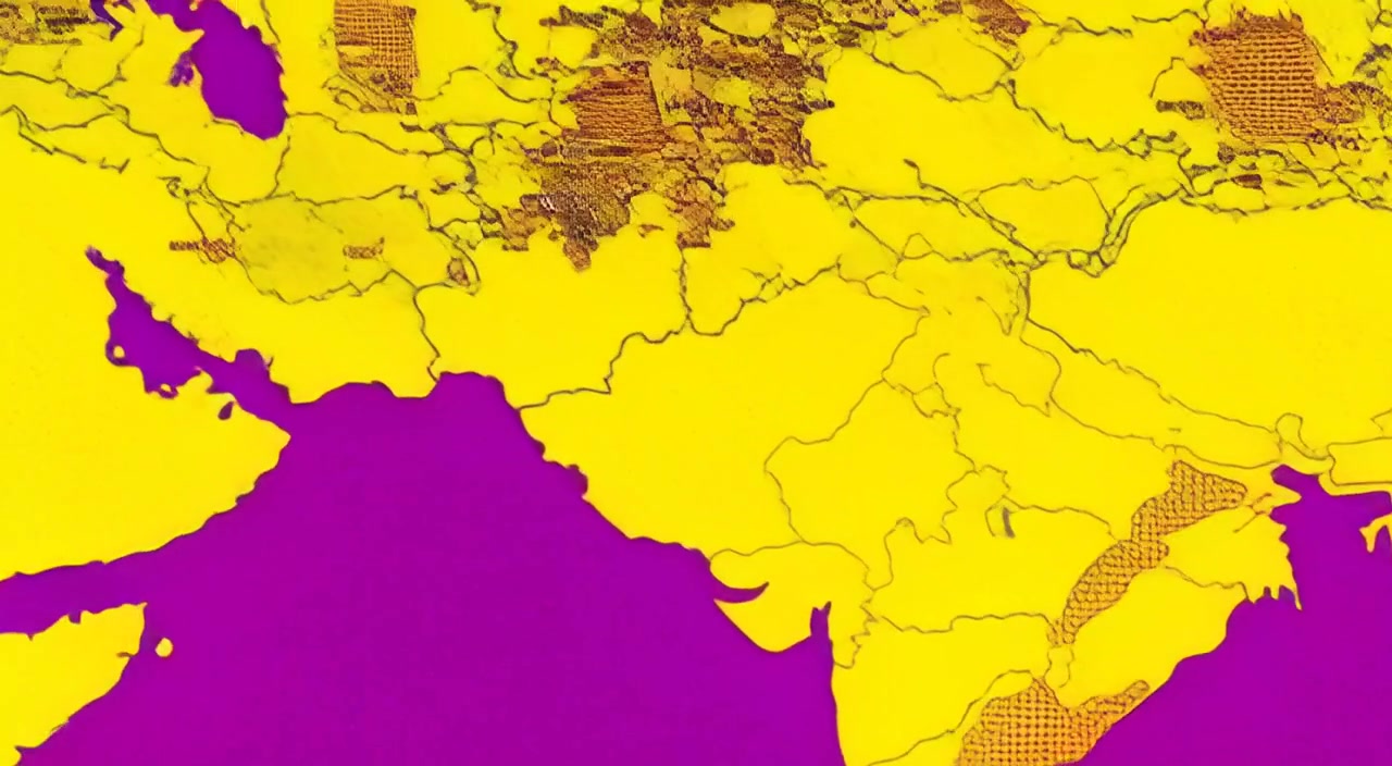 A soft breeze gently shifts the edges of the map, revealing details of India’s northern and southern borders.