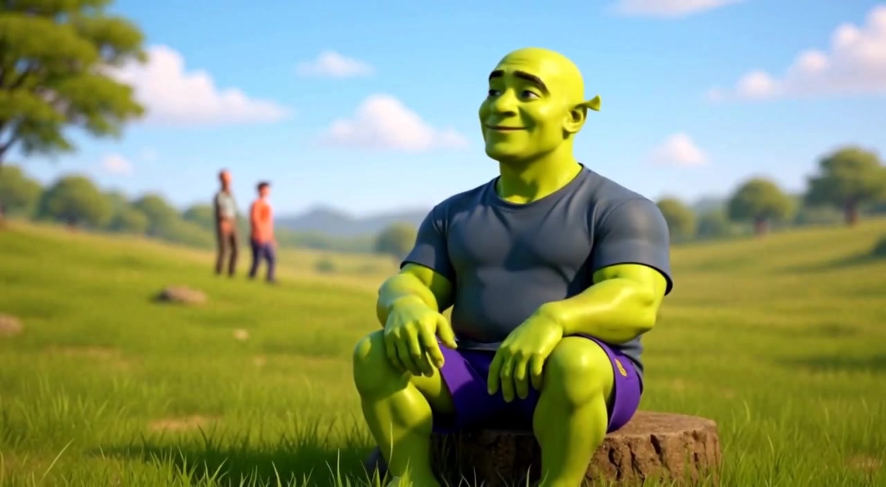 The young man gazes at the sky, a gentle breeze rustling the grass around him as he relaxes.